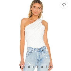 Superdown sexy one shoulder white bodysuit- NWT